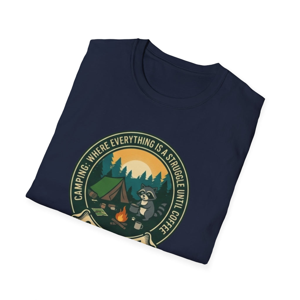 Camping Coffee Bear Chaos Unit T-Shirt | Campfire Woods Graphic