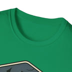 Camping Badge tent and campfire graphic T-Shirt | outdoors hiking adventure emblem