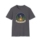 The Forest Whispers campfire scene T-Shirt | nighttime woods illustration
