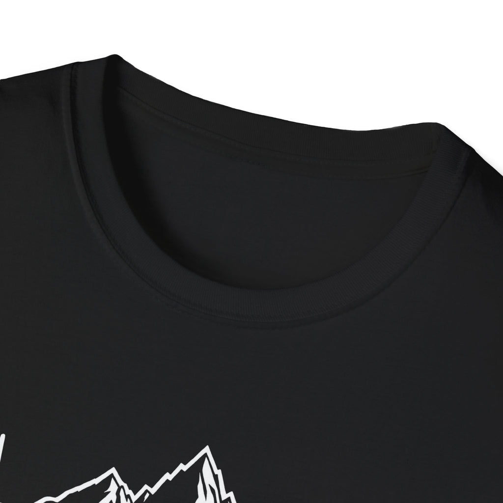Mountain Heartbeat T-Shirt — Minimalist Mountain ECG Tee for Hikers & Outdoor Lovers