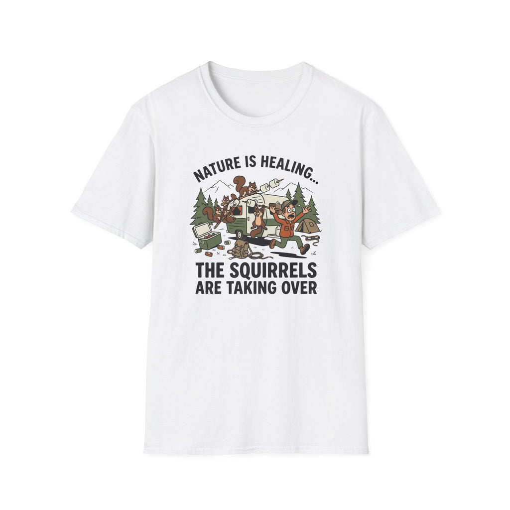 Nature Is Healing The Squirrels Are Taking Over T-Shirt | Squirrel Forest Illustration
