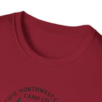 Campwood Trees Tent Graphic T-Shirt | Mountain Camping Logo, EST 1987