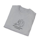 Professional Camper T-Shirt | Minimal Line Art Camping Design
