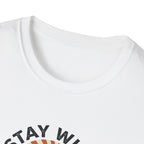 Stay Wild PNW T-Shirt | Mountain Sunset, Pine Trees, River Road