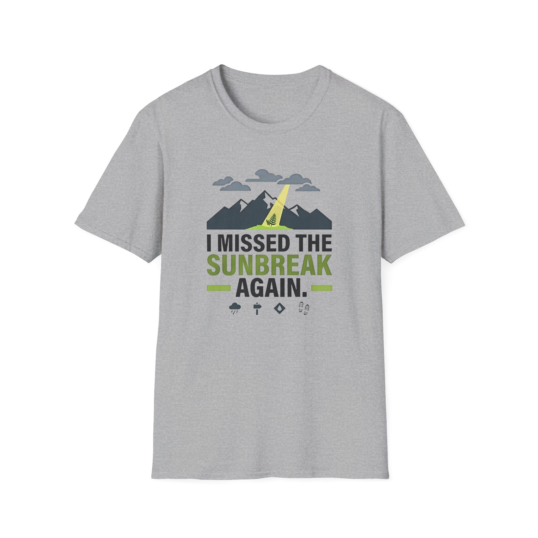 I Missed the Sunbreak Again T-Shirt | Mountain Lightning Graphic Tee
