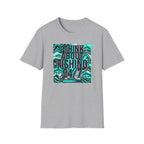 Think About Fishing 24/7 T-Shirt | Fishing Graphic Tee, Nautical Wave Design