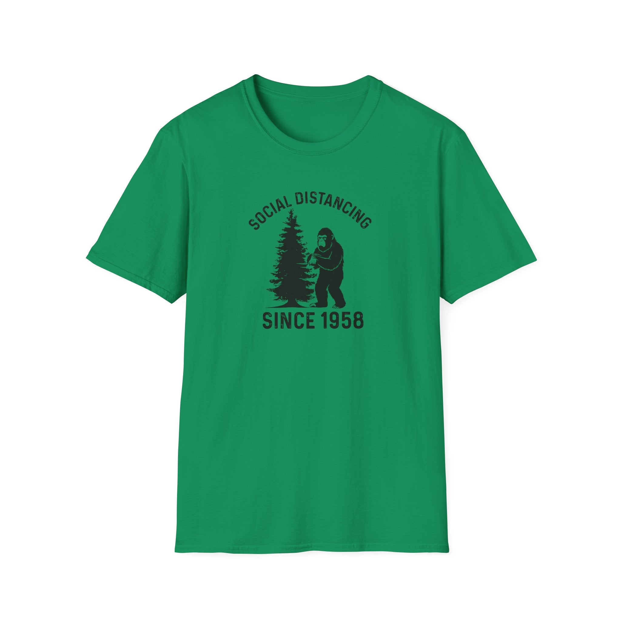 Social Distancing Since 1958 T-Shirt | Bigfoot Sasquatch Graphic