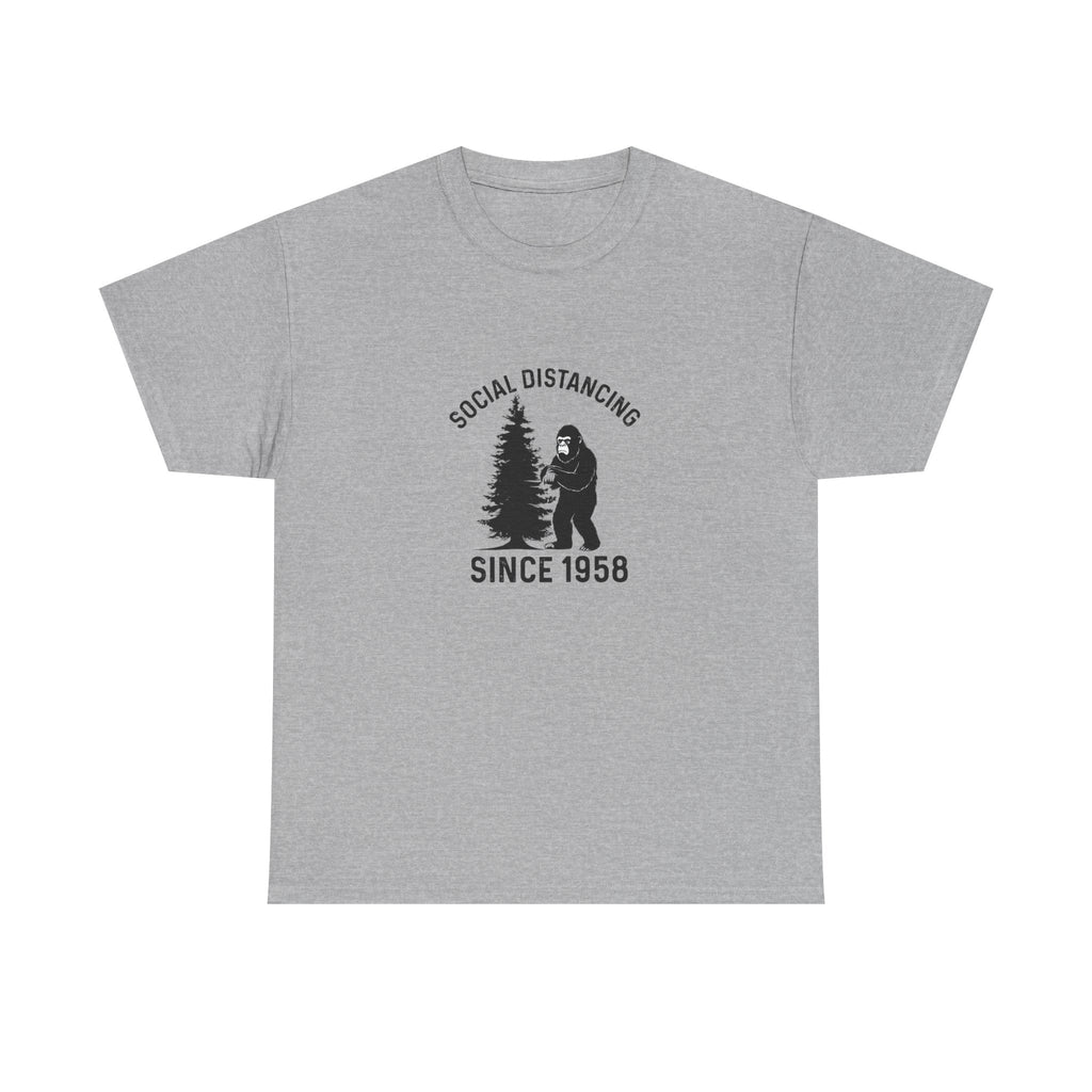 Bigfoot Social Distancing Since 1958 Tee | Sasquatch Forest Graphic Shirt