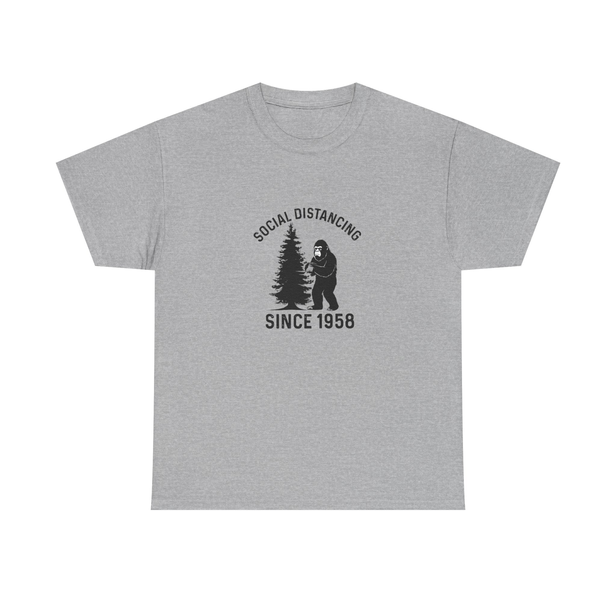 Bigfoot Social Distancing Since 1958 Tee | Sasquatch Forest Graphic Shirt