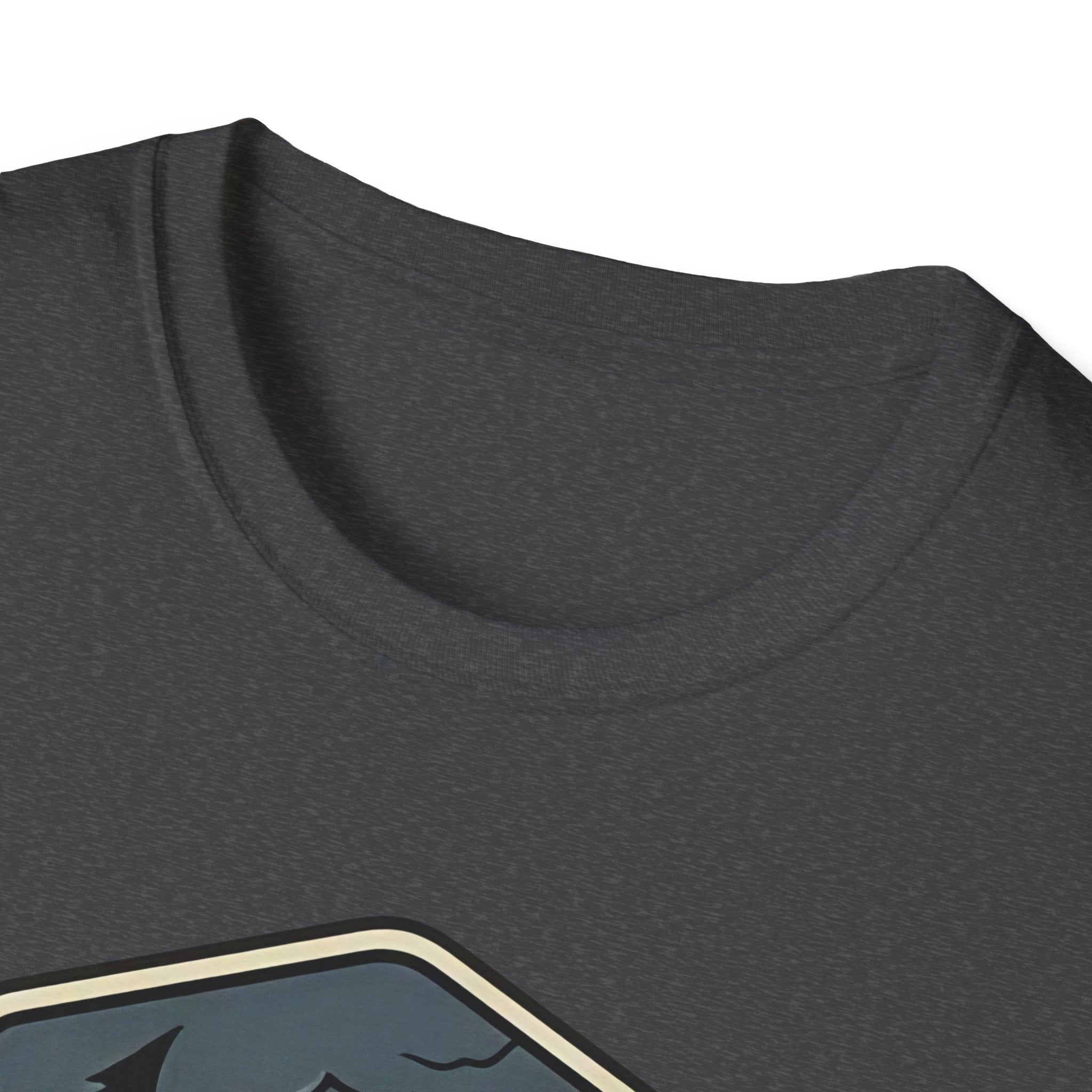 Camping Badge tent and campfire graphic T-Shirt | outdoors hiking adventure emblem