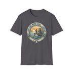 Just One More Cast Fishing T-Shirt | Retro Sunset Angler Design