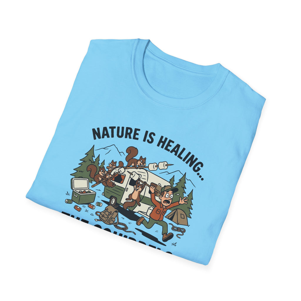 Nature Is Healing The Squirrels Are Taking Over T-Shirt | Squirrel Forest Illustration
