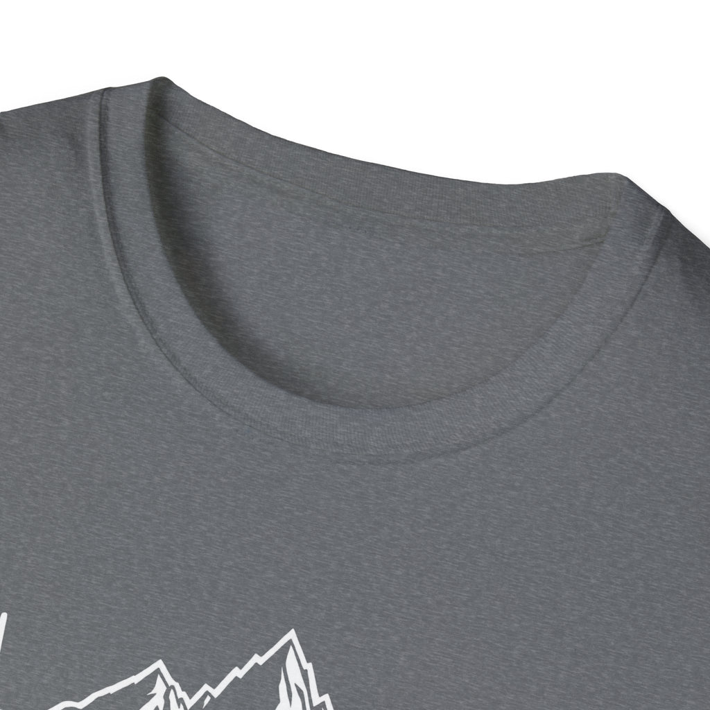 Mountain Heartbeat T-Shirt — Minimalist Mountain ECG Tee for Hikers & Outdoor Lovers