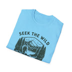 Seek the Wild hiker mountain graphic T-Shirt | Pacific Northwest outdoor design