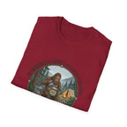 Dad is a Legend Camping T-Shirt | Bear, Campfire, Tent Cabin Illustration
