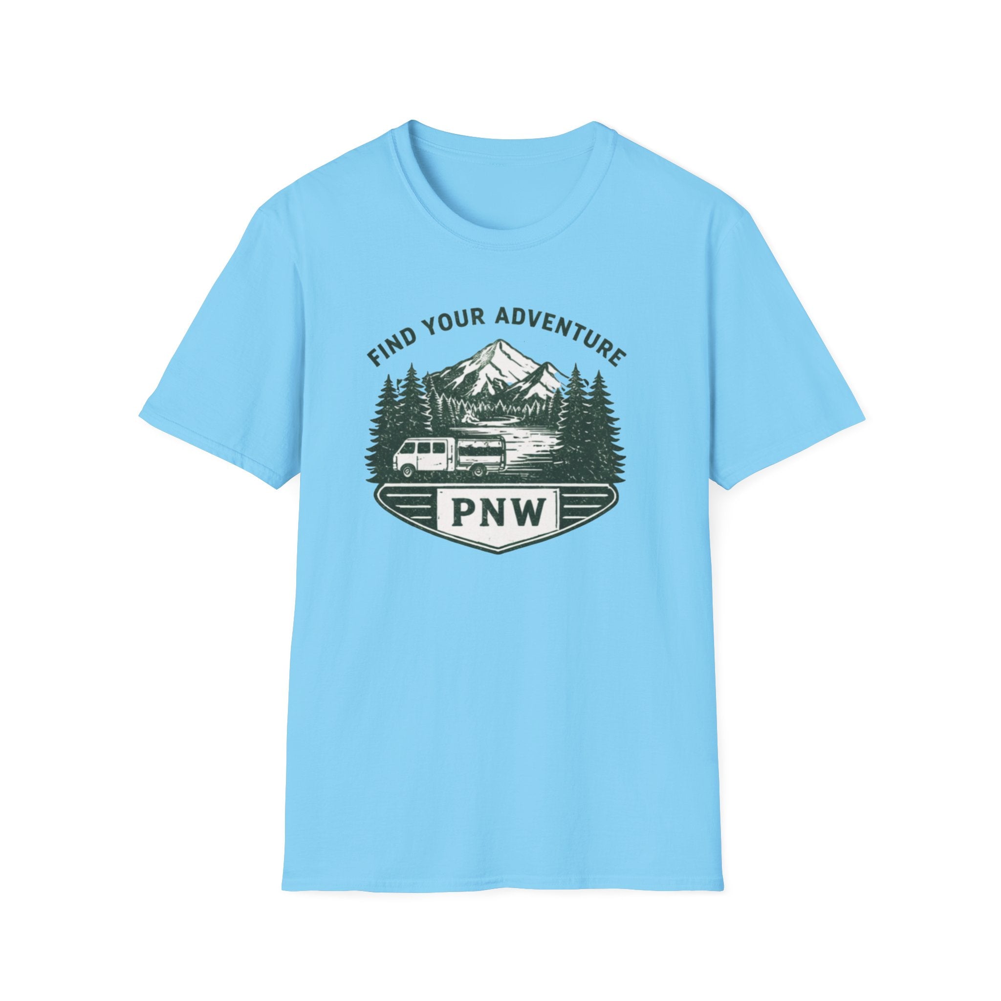 PNW Find Your Adventure T-Shirt | Pacific Northwest Camper Forest Design