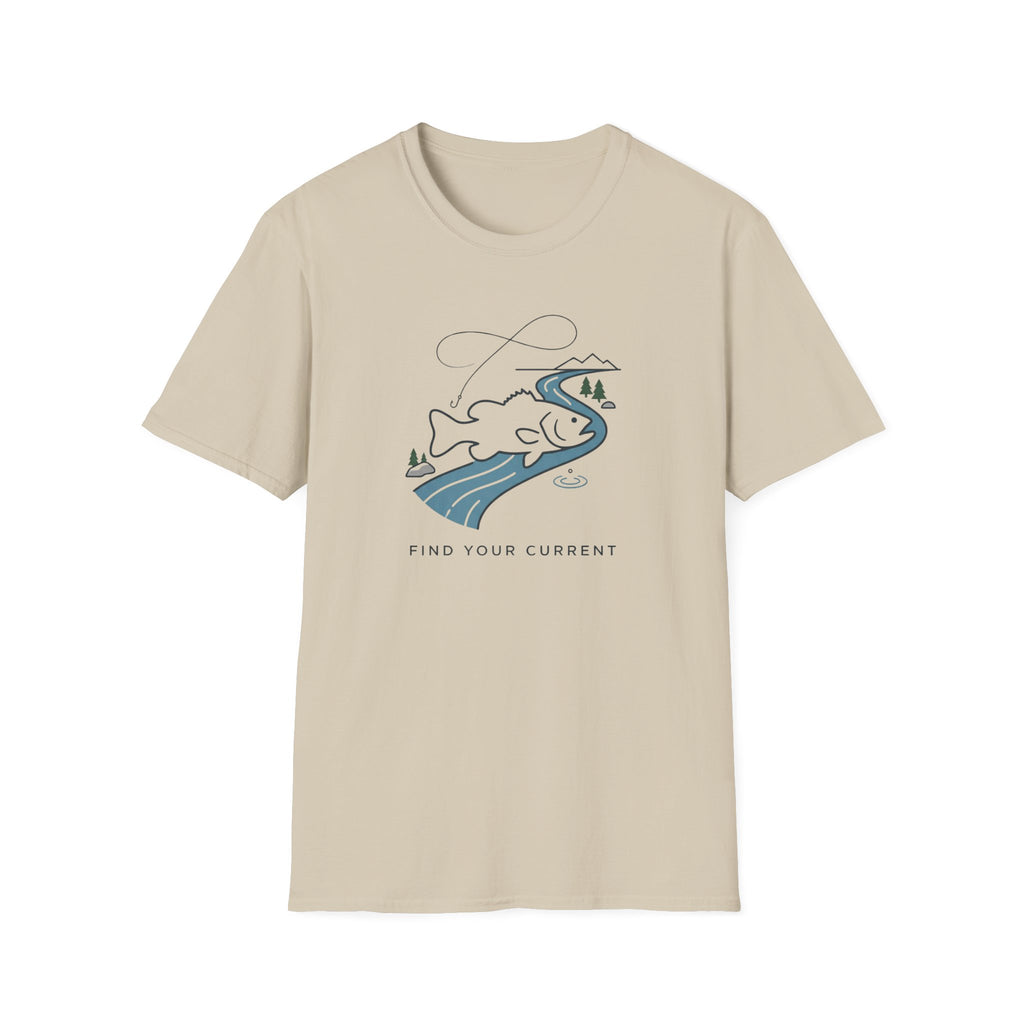 Find Your Current Wave T-Shirt | Surf River Whale Illustration