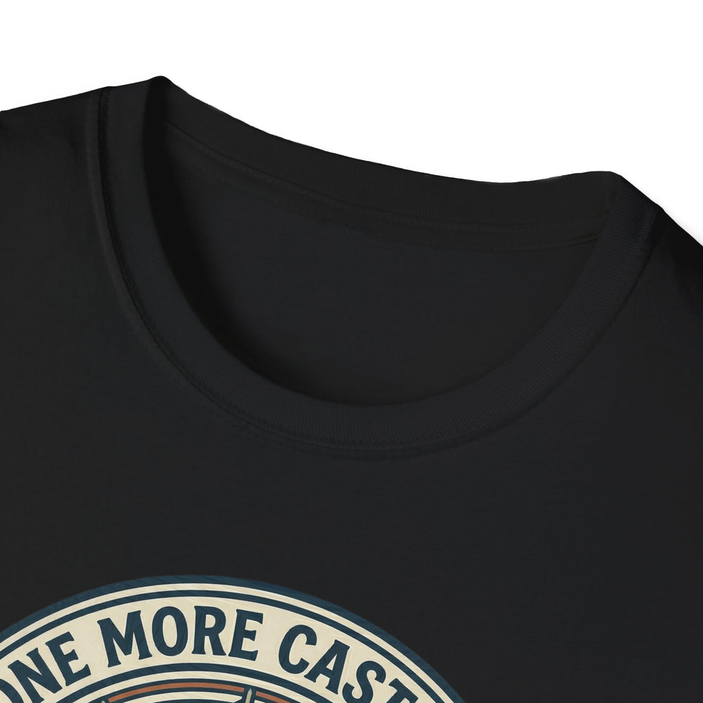 Just One More Cast Fishing T-Shirt | Retro Sunset Angler Design