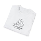 Professional Camper T-Shirt | Minimal Line Art Camping Design