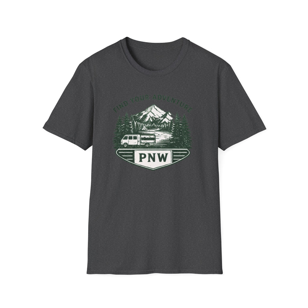PNW Find Your Adventure T-Shirt | Pacific Northwest Camper Forest Design