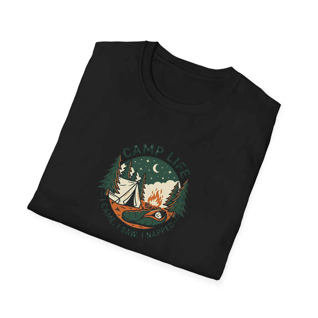 Camp Life tent campfire graphic T-Shirt | camping outdoors nature