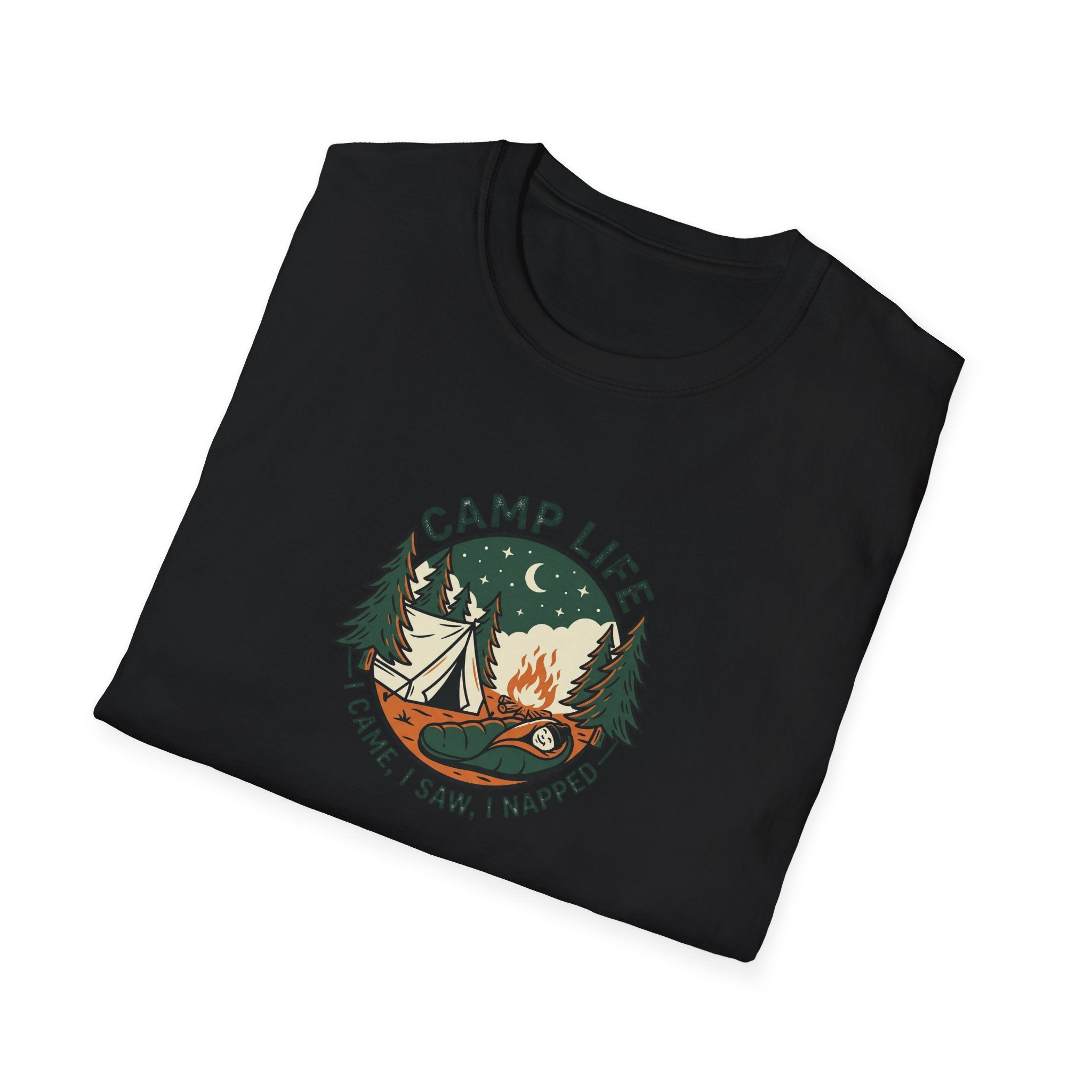 Camp Life tent campfire graphic T-Shirt | camping outdoors nature