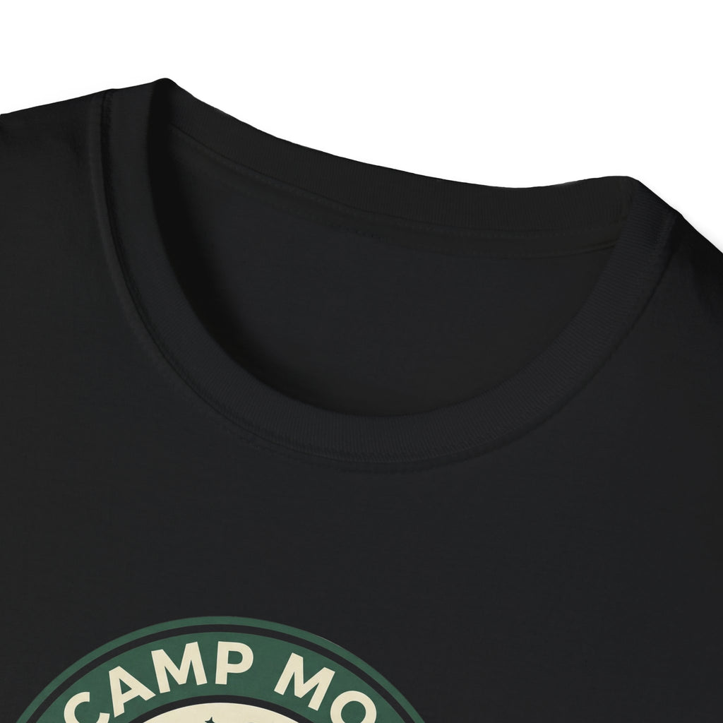 Camp More Campfire Badge T-Shirt | Outdoor Camping Graphic