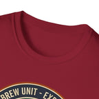 Stayed for the Coffee mountain camping badge T-Shirt | coffee hiking logo