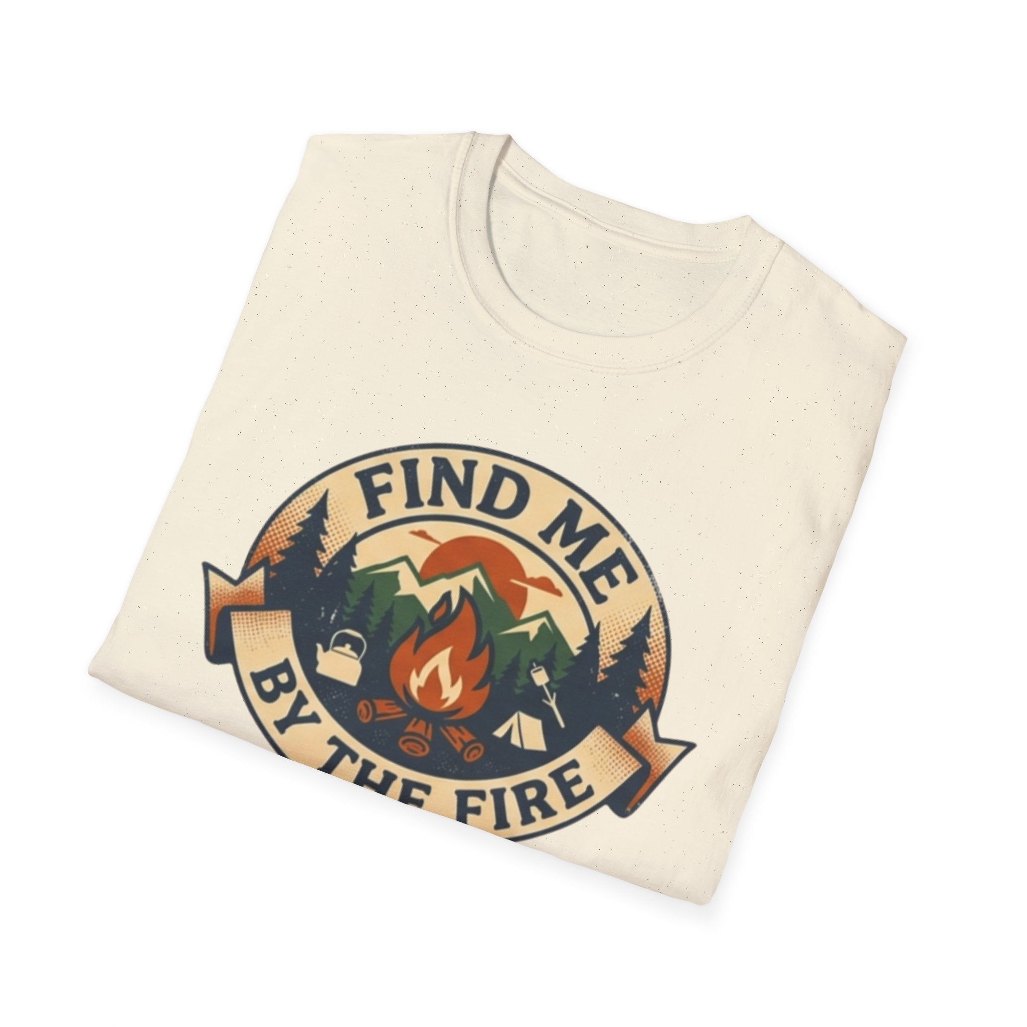 Find Me by the Fire T-Shirt | Campfire Mountains Camping Tee
