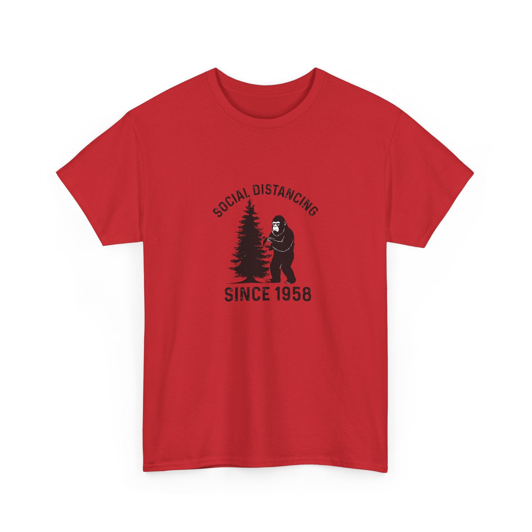 Bigfoot Social Distancing Since 1958 Tee | Sasquatch Forest Graphic Shirt
