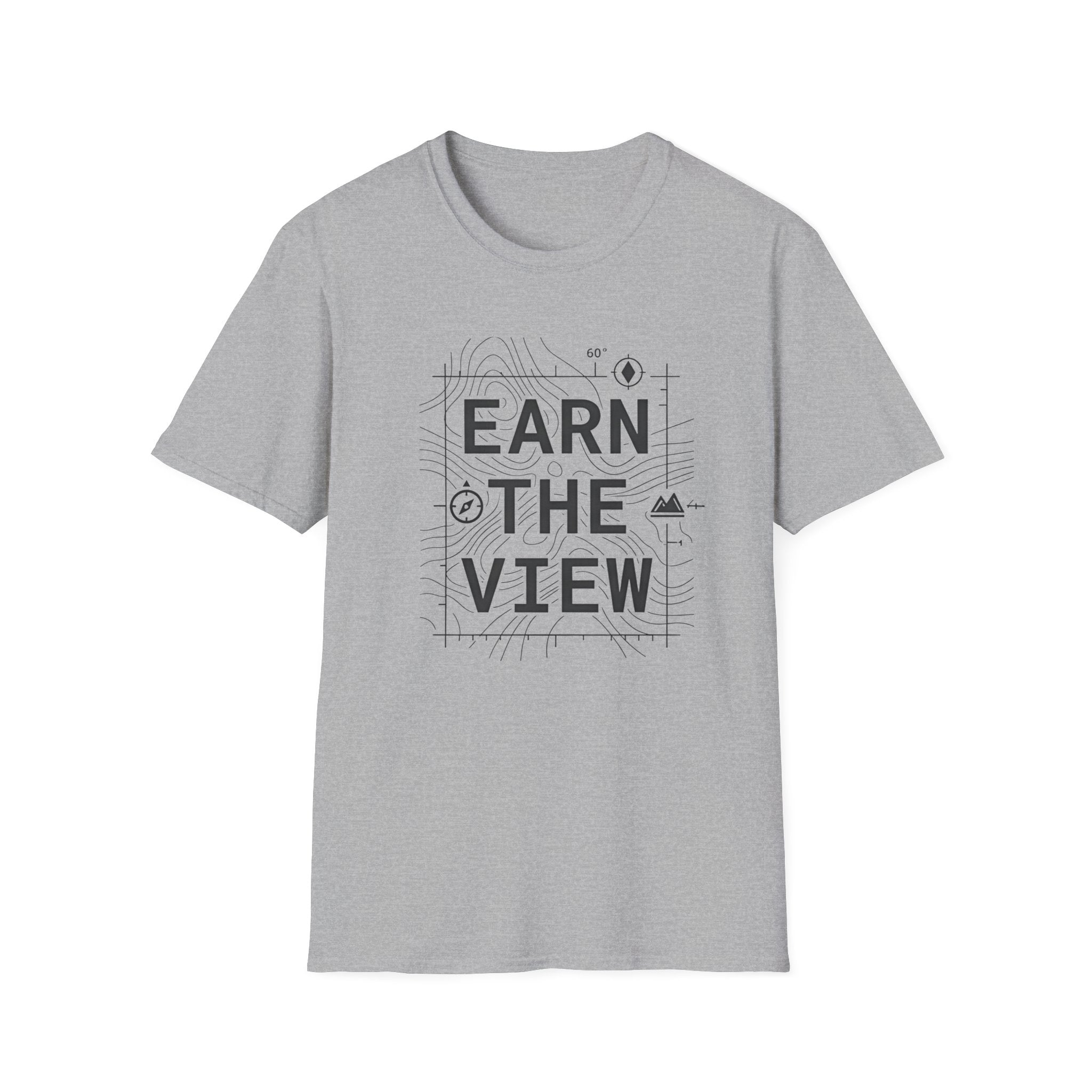 Earn The View T-Shirt | Hiking Adventure Typography Shirt