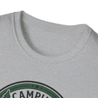 Camping Campfire Tent Graphic T-Shirt | Outdoor Adventure Cabin Design