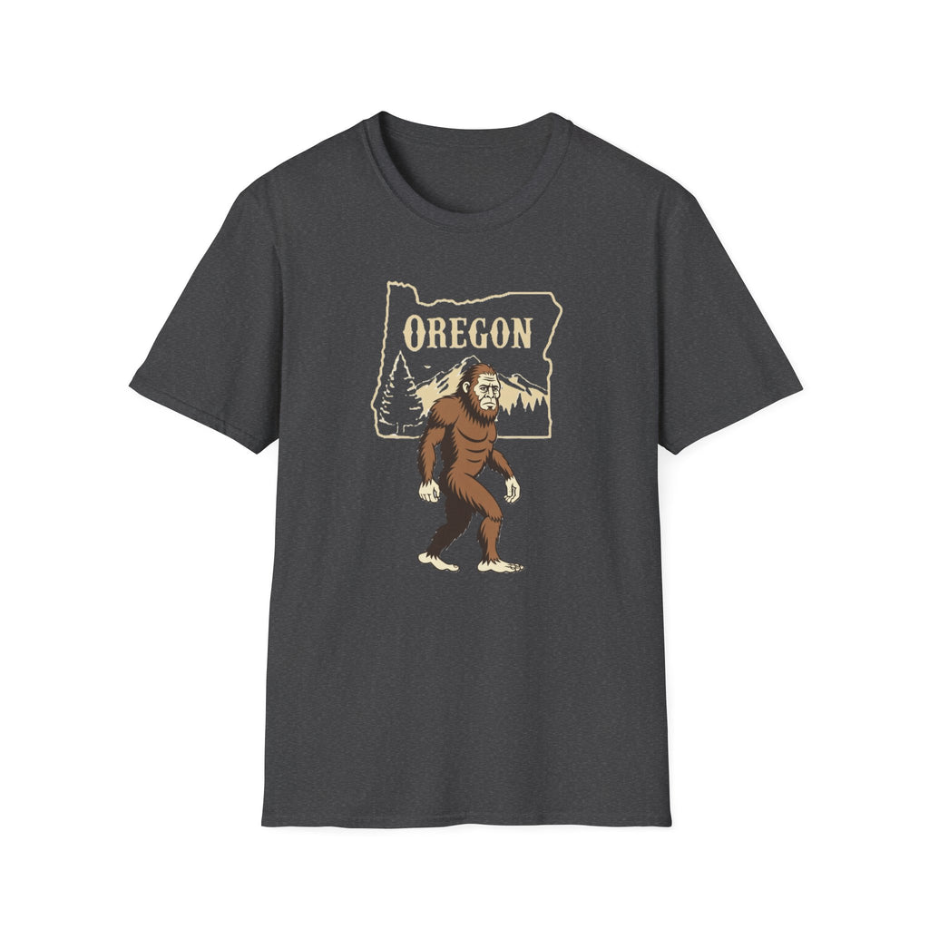 Oregon Bigfoot T-Shirt | Sasquatch Forest State Outline