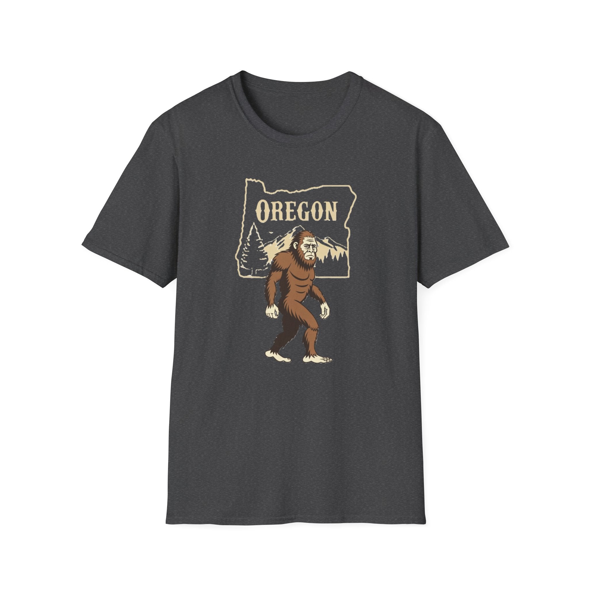 Oregon Bigfoot T-Shirt | Sasquatch Forest State Outline