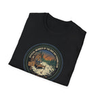 Retro Fishing Camp badge T-Shirt | Lake Sunset Outdoor Graphic
