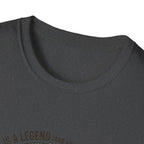 Dad is a Legend Camping T-Shirt | Bear, Campfire, Tent Cabin Illustration