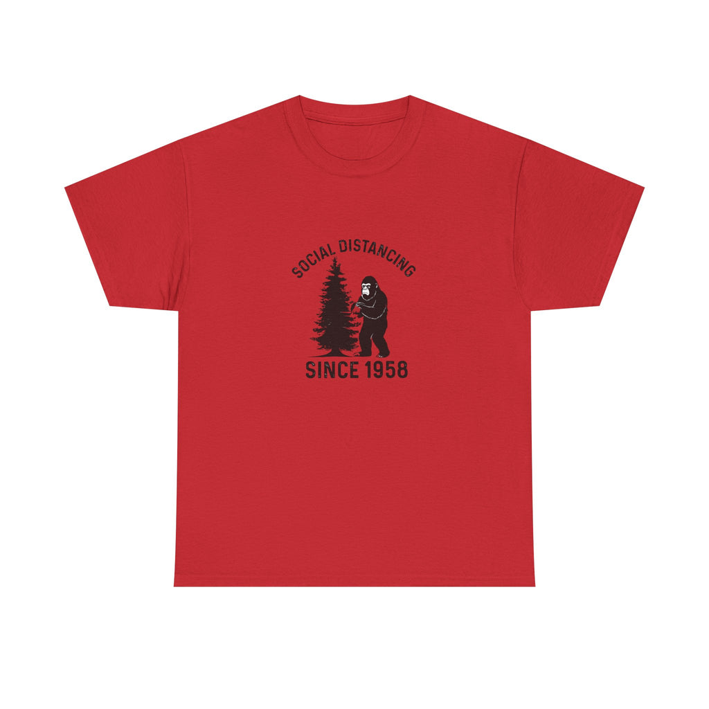Bigfoot Social Distancing Since 1958 Tee | Sasquatch Forest Graphic Shirt
