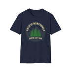Pacific Northwest Mountain Pines T-Shirt | Upper Left USA graphic