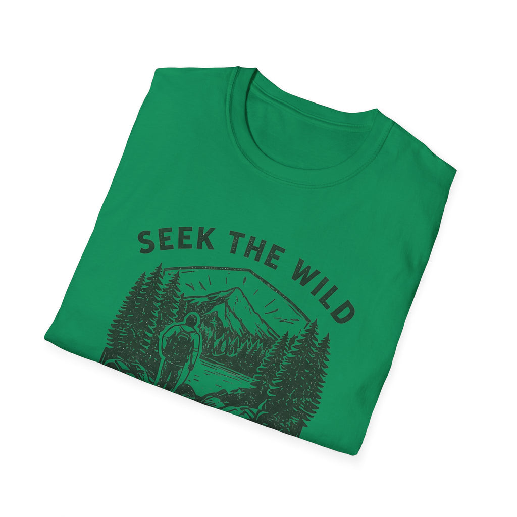Seek the Wild hiker mountain graphic T-Shirt | Pacific Northwest outdoor design