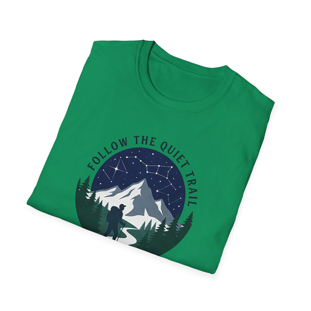 Follow The Quiet Trail Hiking T Shirt | Mountain Night Sky