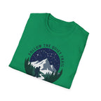 Follow The Quiet Trail Hiking T Shirt | Mountain Night Sky