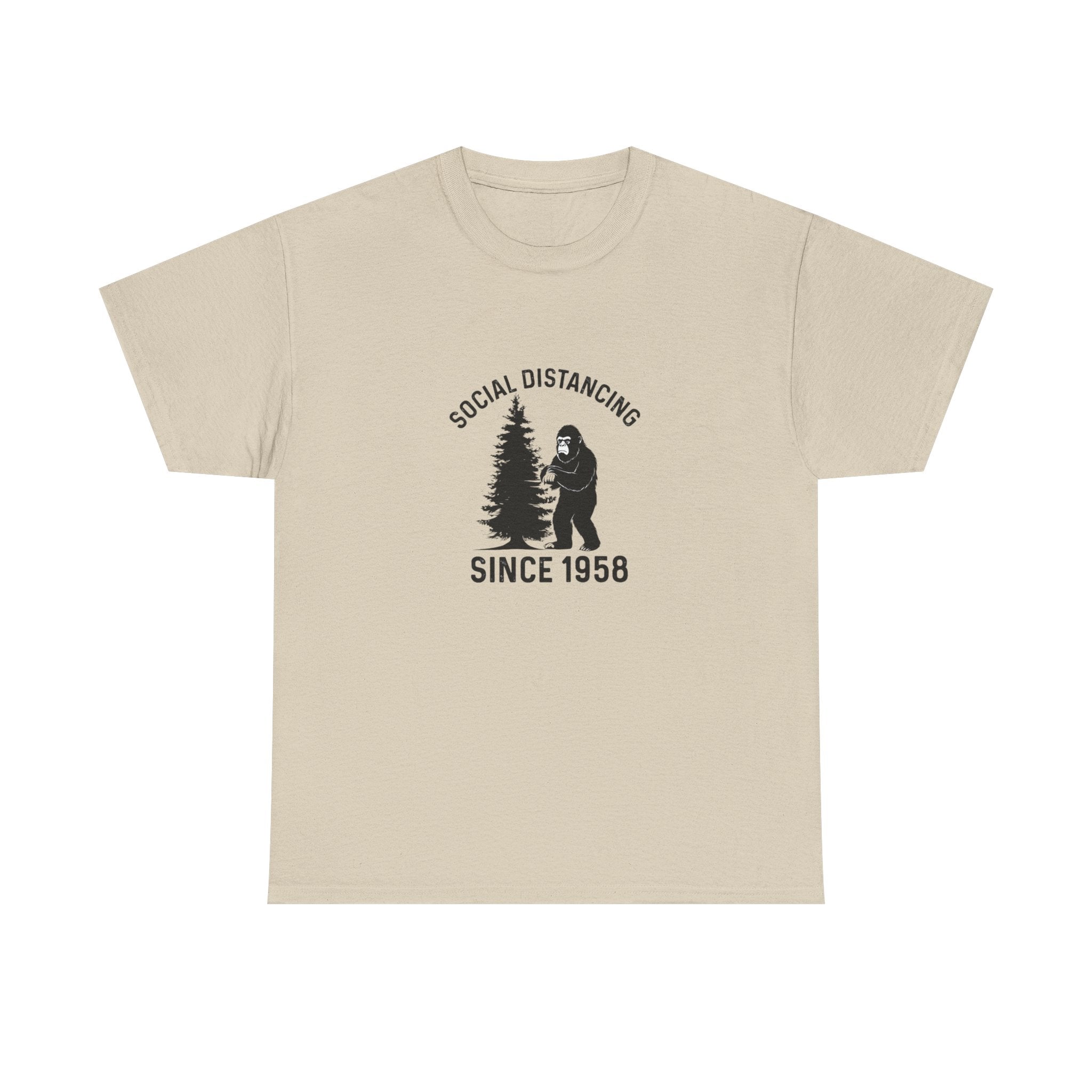 Bigfoot Social Distancing Since 1958 Tee | Sasquatch Forest Graphic Shirt