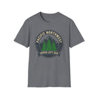 Pacific Northwest Mountain Pines T-Shirt | Upper Left USA graphic