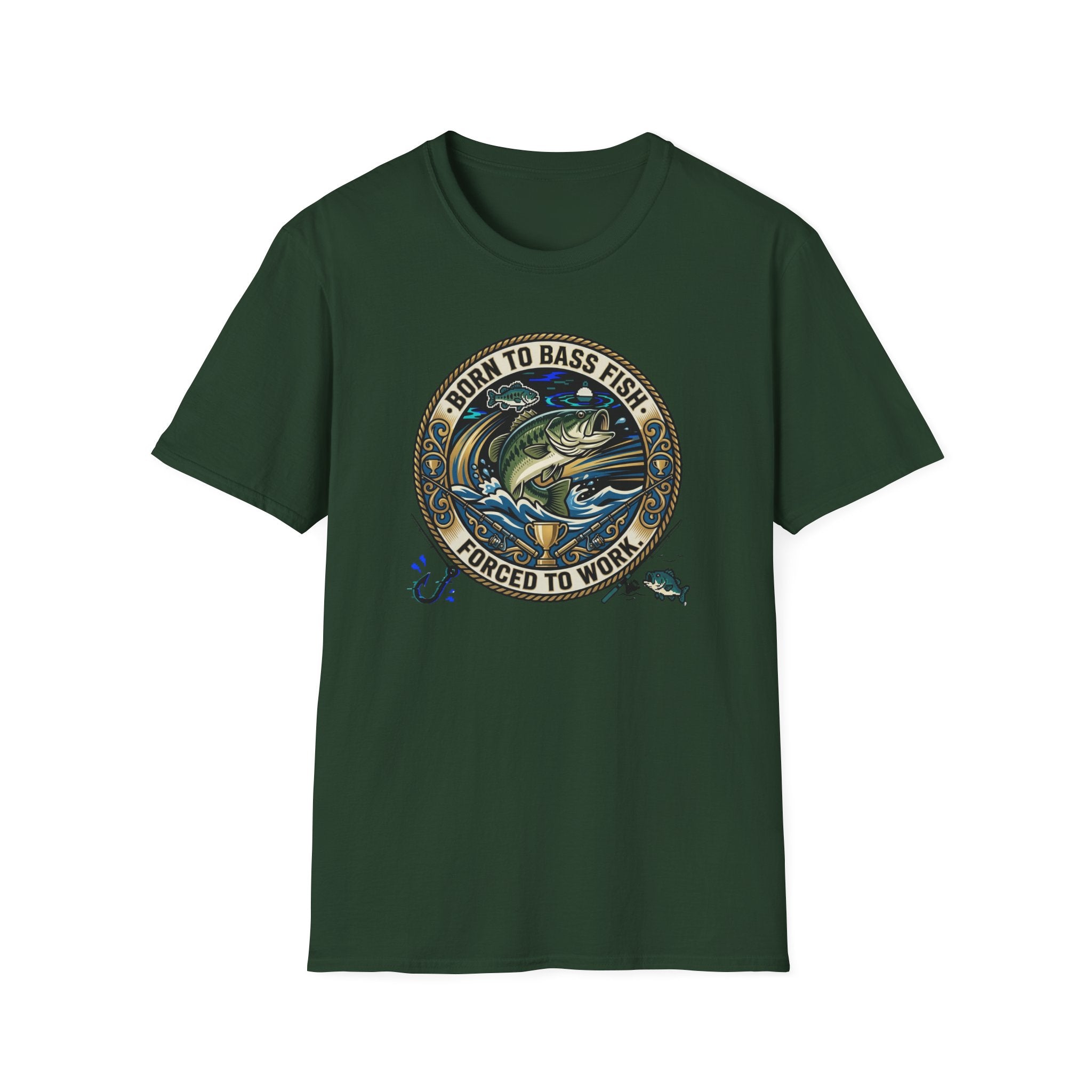 Born to Bass Fish graphic T-Shirt | Fishing Lure Illustration