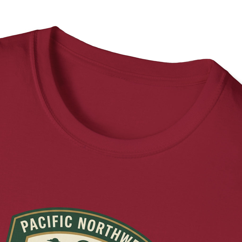 Camp Trails badge T-Shirt | Mountain camping logo, forest trail emblem