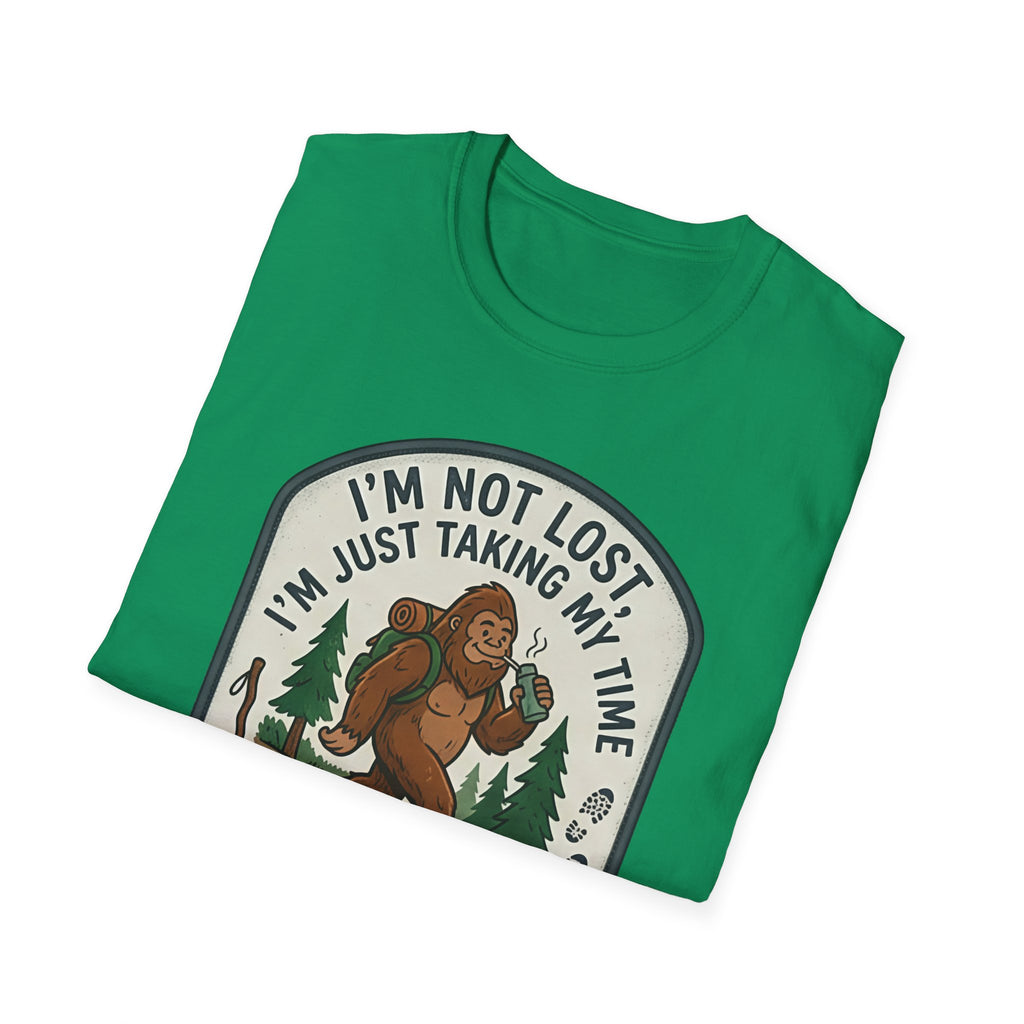 I'm Not Lost I'm Just Taking My Time Sasquatch T-Shirt | Slow Trails Club, Hiking Graphic