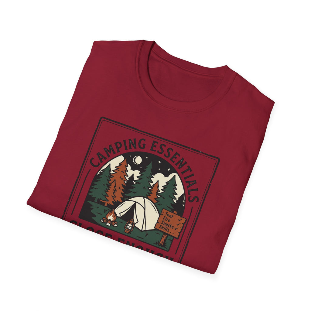 Camping Essentials Close Enough T-Shirt | Tent Forest Camping Shirt