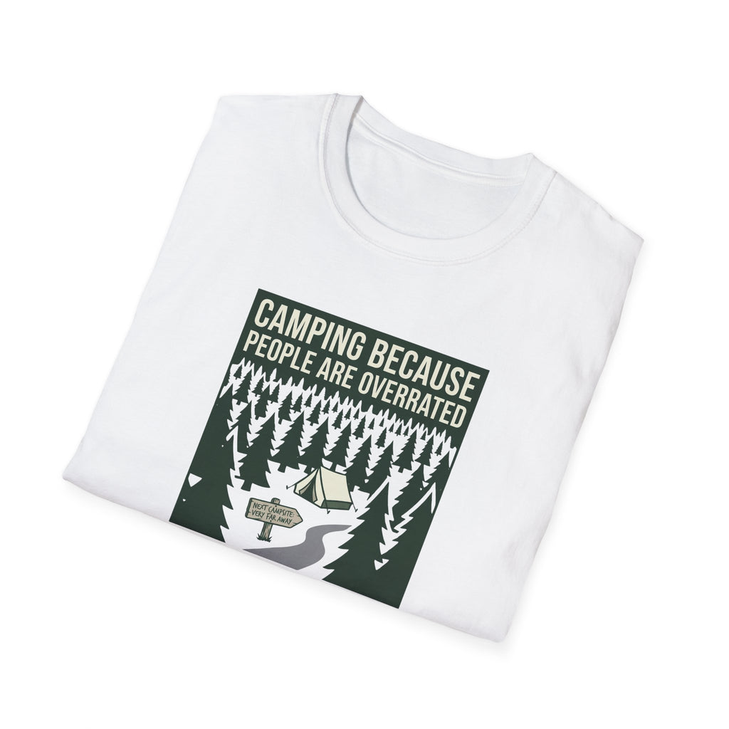 Camping Because People Are Overrated T-Shirt | Camper Graphic Tee, Forest Tent Design