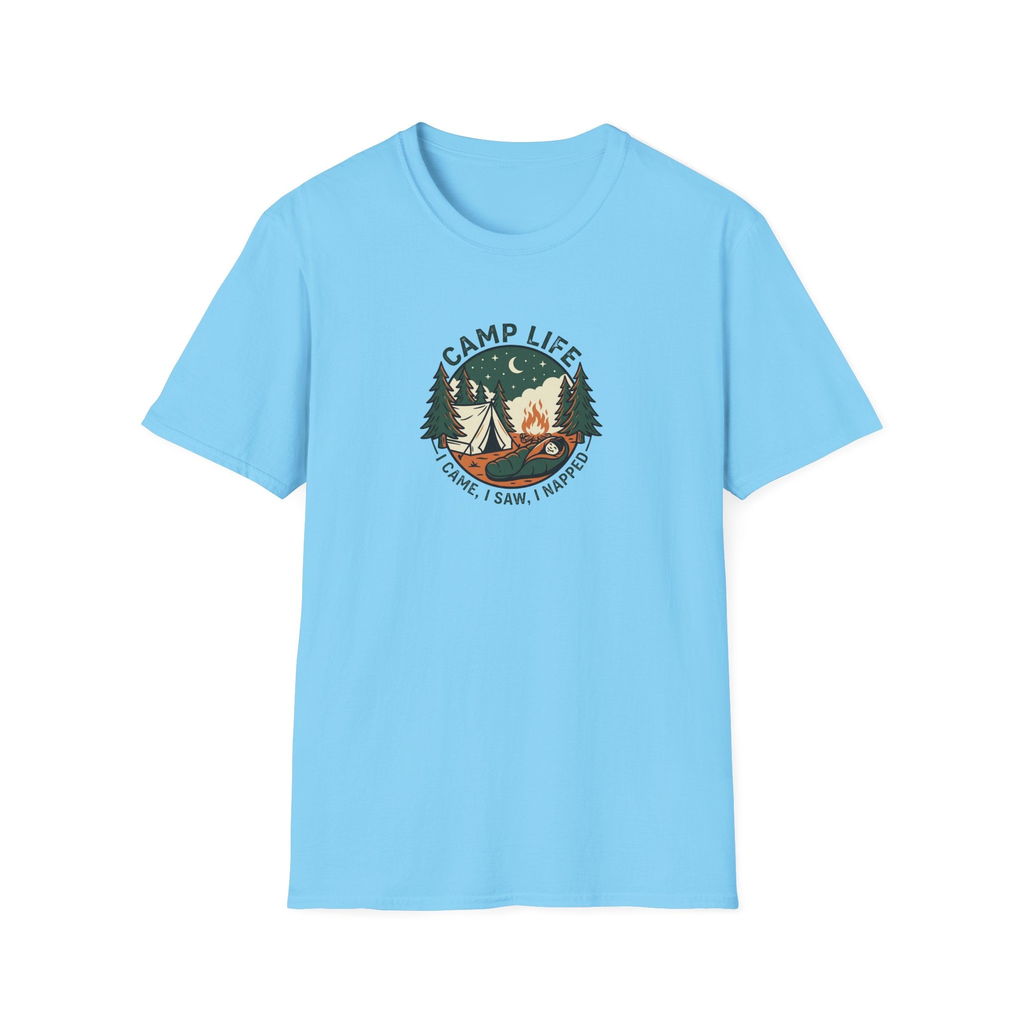 Camp Life tent campfire graphic T-Shirt | camping outdoors nature
