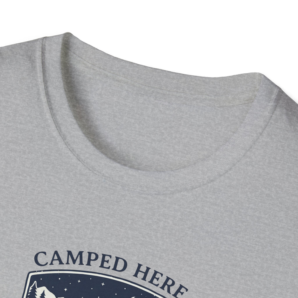 Camped Here Close Enough | T-Shirt, Canoe Lake Camping Graphic